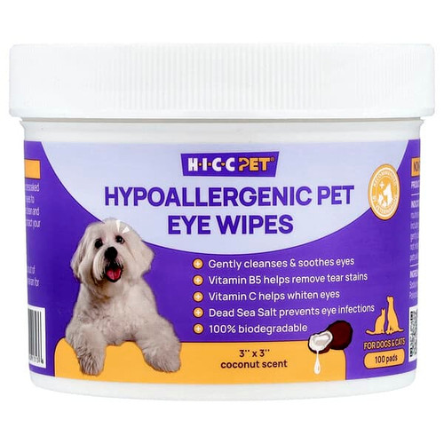 <img alt="HICC Pet, Hypoallergenic Pet Eye Wipes, For Dogs & Cats, Coconut, 100 Pads" title="HICC Pet, Hypoallergenic Pet Eye Wipes, For Dogs & Cats, Coconut, 100 Pads,850060913136"