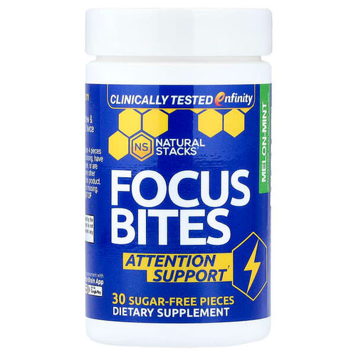 <img alt="Natural Stacks, Focus Bites, Melon-Mint, 30 Sugar-Free Pieces" title="Natural Stacks, Focus Bites, Melon-Mint, 30 Sugar-Free Pieces,850038130732"