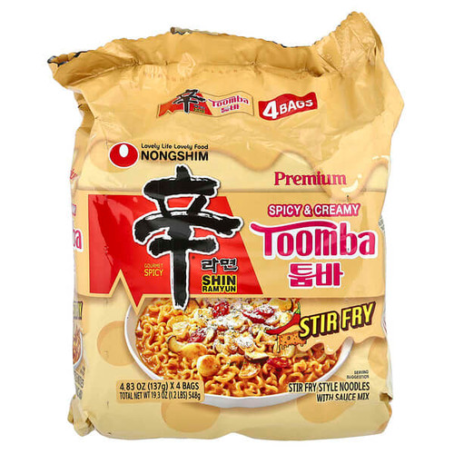 <img alt="Nongshim, Premium Shin Ramyun, Toomba, Spicy & Creamy, 4 Bags, 4.83 oz (137 g) Each" title="Nongshim, Premium Shin Ramyun, Toomba, Spicy & Creamy, 4 Bags, 4.83 oz (137 g) Each,031146022687"
