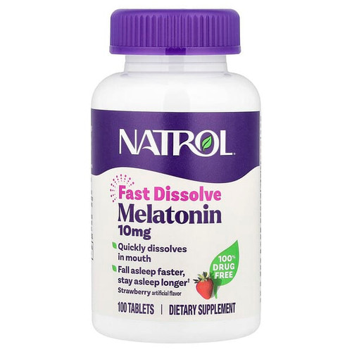 <img alt="Natrol, Melatonin, Fast Dissolve, Strawberry, 10 mg, 100 Tablets" title="Natrol, Melatonin, Fast Dissolve, Strawberry, 10 mg, 100 Tablets,047469071509"