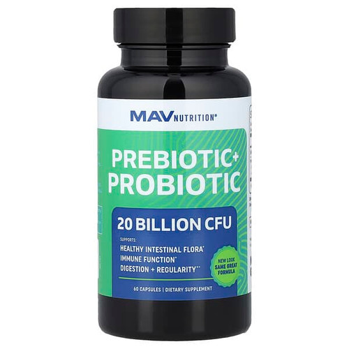 <img alt="MAV Nutrition, Prebiotic + Probiotic, 60 Capsules" title="MAV Nutrition, Prebiotic + Probiotic, 60 Capsules,850018273145"