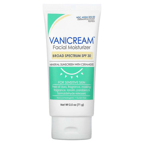 <img alt="Vanicream, Facial  Moisturizer, Mineral Sunscreen with Ceramides, For Sensitive Skin,  SPF 30, 2.5 oz (71 g)" title="Vanicream, Facial  Moisturizer, Mineral Sunscreen with Ceramides, For Sensitive Skin,  SPF 30, 2.5 oz (71 g),345334325024"