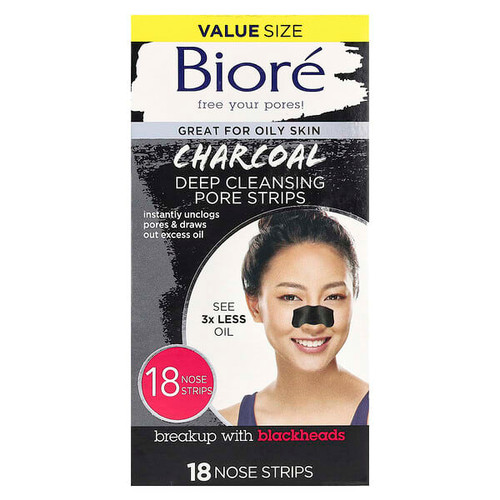 <img alt="Biore, Deep Cleansing Pore Strips, Charcoal, 18 Nose Strips" title="Biore, Deep Cleansing Pore Strips, Charcoal, 18 Nose Strips,019100233812"