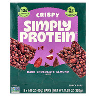 <img alt="Simply Protein, Crispy Snack Bars, Dark Chocolate Almond, 8 Bars, 1.41 oz (40 g) Each" title="Simply Protein, Crispy Snack Bars, Dark Chocolate Almond, 8 Bars, 1.41 oz (40 g) Each,686207509135"