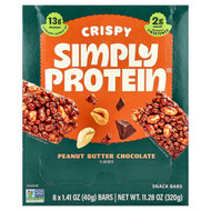 <img alt="Simply Protein, Crispy Snack Bars, Peanut Butter Chocolate, 8 Bars, 1.41 oz (40 g) Each" title="Simply Protein, Crispy Snack Bars, Peanut Butter Chocolate, 8 Bars, 1.41 oz (40 g) Each,686207509128"