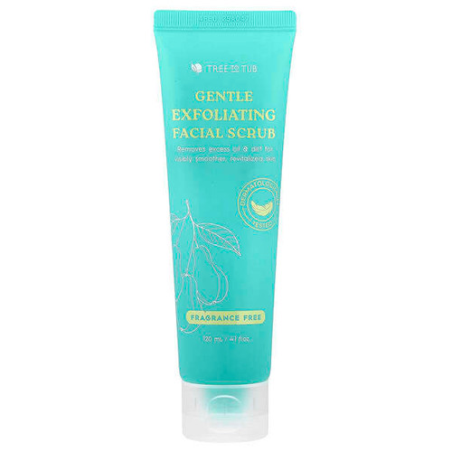 <img alt="Tree To Tub, Gentle Exfoliating Facial Scrub, Fragrance Free, 4.1 fl oz (120 ml)" title="Tree To Tub, Gentle Exfoliating Facial Scrub, Fragrance Free, 4.1 fl oz (120 ml),850037825912"