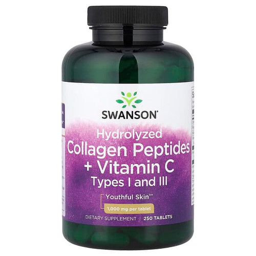 <img alt="Swanson Vitamins, Hydrolyzed Collagen Peptides + Vitamin C, 250 Tablets" title="Swanson Vitamins, Hydrolyzed Collagen Peptides + Vitamin C, 250 Tablets,087614118284"