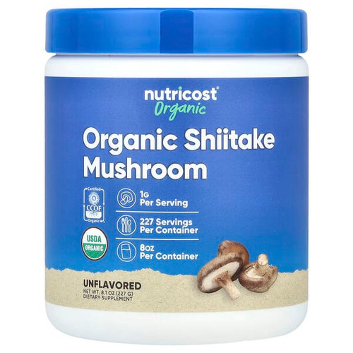 <img alt="Nutricost, Organic Shiitake Mushroom Powder, Unflavored, 8 oz (227 g)" title="Nutricost, Organic Shiitake Mushroom Powder, Unflavored, 8 oz (227 g),810014671628"