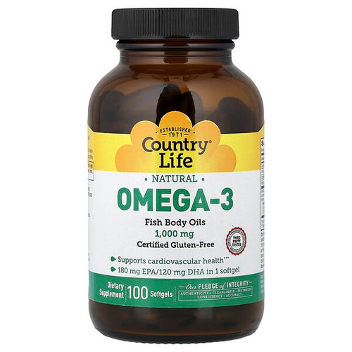 <img alt="Country Life, Natural Omega-3, 100 softgels" title="Country Life, Natural Omega-3, 100 softgels,015794044970"