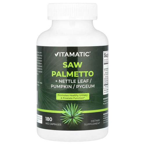 <img alt="Vitamatic, Saw Palmetto + Nettle Leaf-Pumpkin-Pygeum, 180 Veg Capsules" title="Vitamatic, Saw Palmetto + Nettle Leaf-Pumpkin-Pygeum, 180 Veg Capsules,810078474555"