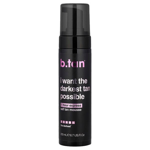 <img alt="b.tan, 1 Hour Express, Self Tan Mousse, The Darkest, 6.7 fl oz (200 ml)" title="b.tan, 1 Hour Express, Self Tan Mousse, The Darkest, 6.7 fl oz (200 ml),9347108001005"
