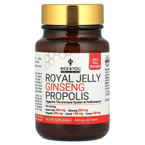 <img alt="Bee & You, Royal Jelly Ginseng Propolis, 60 Tablets" title="Bee & You, Royal Jelly Ginseng Propolis, 60 Tablets,190853003089"