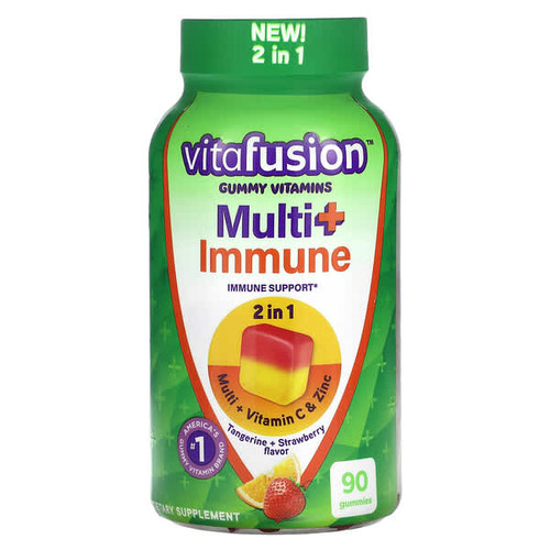 <img alt="VitaFusion, Multi+ Immune Support Gummy, Strawberry & Tangerine, 90 Gummies" title="VitaFusion, Multi+ Immune Support Gummy, Strawberry & Tangerine, 90 Gummies,027917280134"