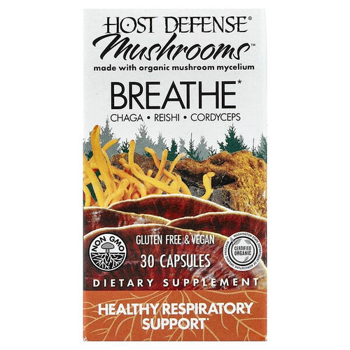 <img alt="Host Defense, Mushrooms, Breath, 30 Capsules" title="Host Defense, Mushrooms, Breath, 30 Capsules,633422038513"