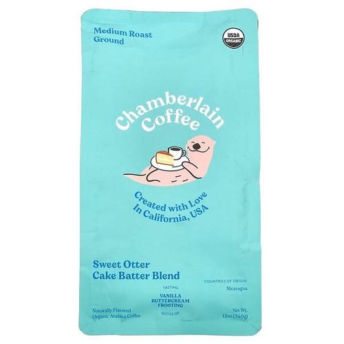 <img alt="Chamberlain Coffee, Sweet Otter Cake Batter Blend, Ground, Medium Roast, 12 oz (340 g)" title="Chamberlain Coffee, Sweet Otter Cake Batter Blend, Ground, Medium Roast, 12 oz (340 g),810070874438"