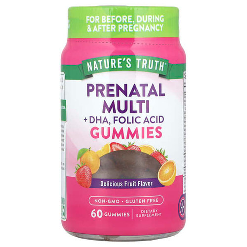 <img alt="Natures Truth, Prenatal Multi + DHA, Folic Acid Gummies, Delicious Fruit, 60 Gummies" title="Natures Truth, Prenatal Multi + DHA, Folic Acid Gummies, Delicious Fruit, 60 Gummies,840093125460"
