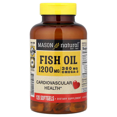 <img alt="Mason Natural, Fish Oil, 1,200 mg, 120 Softgels" title="Mason Natural, Fish Oil, 1,200 mg, 120 Softgels,311845149220"