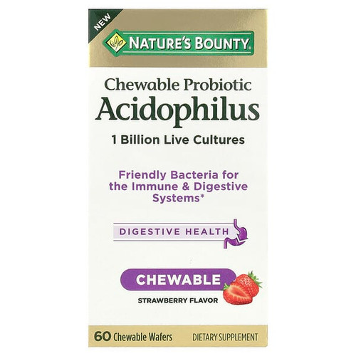 <img alt="Natures Bounty, Chewable Probiotic Acidophilus, Strawberry, 1 Billion, 60 Chewable Wafers" title="Natures Bounty, Chewable Probiotic Acidophilus, Strawberry, 1 Billion, 60 Chewable Wafers,074312013188"