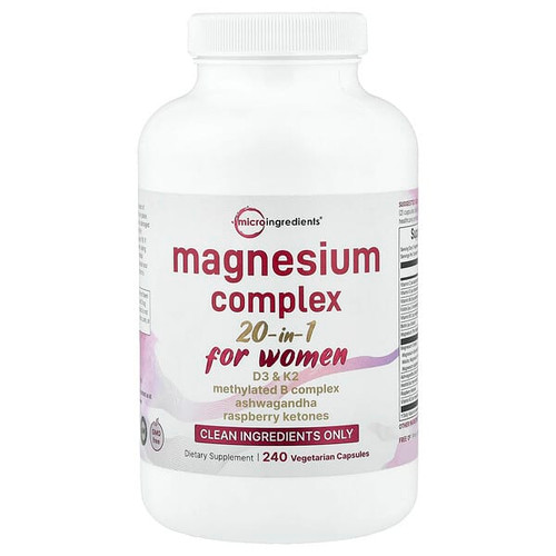 <img alt="Micro Ingredients, Magnesium Complex 20-in-1, For Women, 240 Vegetarian Capsules" title="Micro Ingredients, Magnesium Complex 20-in-1, For Women, 240 Vegetarian Capsules,850077801273"