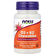 <img alt="Now Foods, D3 + K2 Chewables, 90 Chewables Tablets" title="Now Foods, D3 + K2 Chewables, 90 Chewables Tablets,733739003898"