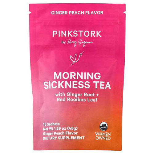 <img alt="Pink Stork, Morning Sickness Tea, Ginger Peach, 15 Sachets, 1.59 oz (45 g)" title="Pink Stork, Morning Sickness Tea, Ginger Peach, 15 Sachets, 1.59 oz (45 g),851204007070"