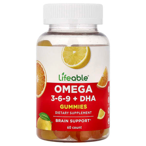 <img alt="Lifeable, Omega 3-6-9 + DHA Gummies, Orange & Lemon, 60 Gummies" title="Lifeable, Omega 3-6-9 + DHA Gummies, Orange & Lemon, 60 Gummies,810102731500"