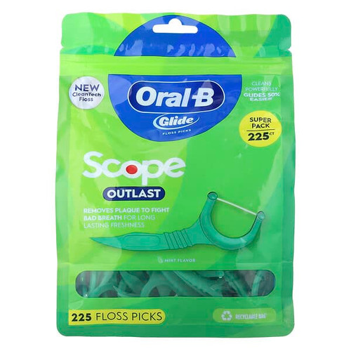<img alt="Oral-B, Glide, Scope Outlast Floss Picks, Mint, 225 Floss Picks" title="Oral-B, Glide, Scope Outlast Floss Picks, Mint, 225 Floss Picks,300410109097"