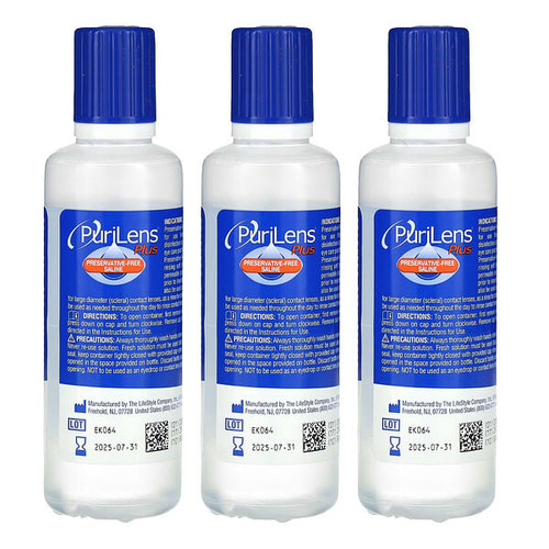 <img alt="Purilens, Plus Preservative-Free Saline, 3 Bottles, 4 fl oz (120 ml) Each" title="Purilens, Plus Preservative-Free Saline, 3 Bottles, 4 fl oz (120 ml) Each,830002000087"