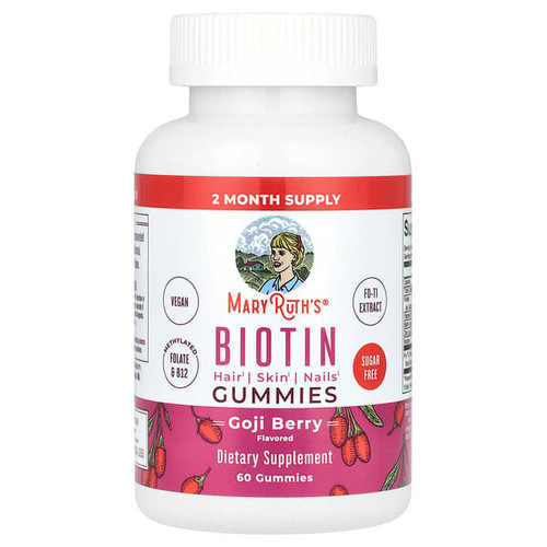 <img alt="MaryRuths, Biotin Gummies, Goji Berry, 60 Gummies" title="MaryRuths, Biotin Gummies, Goji Berry, 60 Gummies,856645008303"