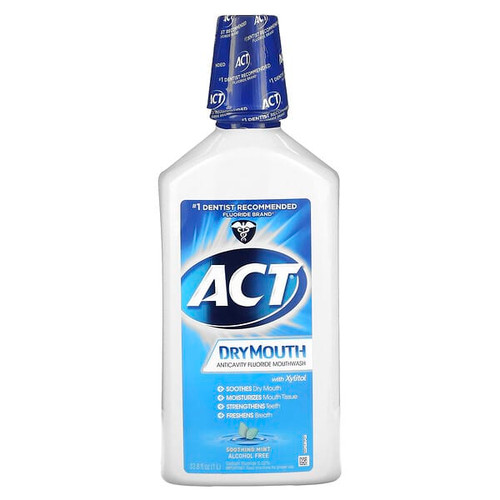 <img alt="ACT, Dry Mouth Anticavity Fluoride Mouthwash with Xylitol, Alcohol Free, Soothing Mint, 33.8 fl oz (1 L)" title="ACT, Dry Mouth Anticavity Fluoride Mouthwash with Xylitol, Alcohol Free, Soothing Mint, 33.8 fl oz (1 L),041167096833"