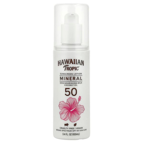 <img alt="Hawaiian Tropic, Mineral Sunscreen Lotion, SPF 50 , 3.4 fl oz (100 ml)" title="Hawaiian Tropic, Mineral Sunscreen Lotion, SPF 50 , 3.4 fl oz (100 ml),075486112141"