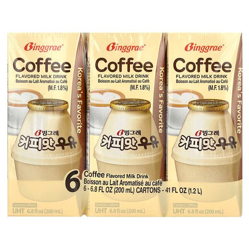 <img alt="Binggrae, Flavored Milk Drink, Coffee, 6 Cartons, 6.8 fl oz (200 ml) Each" title="Binggrae, Flavored Milk Drink, Coffee, 6 Cartons, 6.8 fl oz (200 ml) Each,8801104940245"