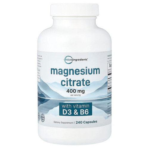 <img alt="Micro Ingredients, Magnesium Citrate With Vitamin D3 & B6, 240 Capsules" title="Micro Ingredients, Magnesium Citrate With Vitamin D3 & B6, 240 Capsules,850082445042"