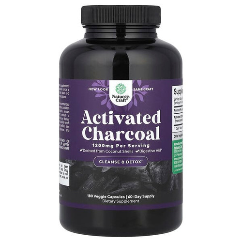 <img alt="Natures Craft, Activated Charcoal, 180 Veggie Capsule (400 mg per Capsule)" title="Natures Craft, Activated Charcoal, 180 Veggie Capsule (400 mg per Capsule),810172620780"
