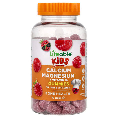<img alt="Lifeable, Kids Calcium Magnesium + Vitamin D3 Gummies, Raspberry, 90 Gummies" title="Lifeable, Kids Calcium Magnesium + Vitamin D3 Gummies, Raspberry, 90 Gummies,850023062352"