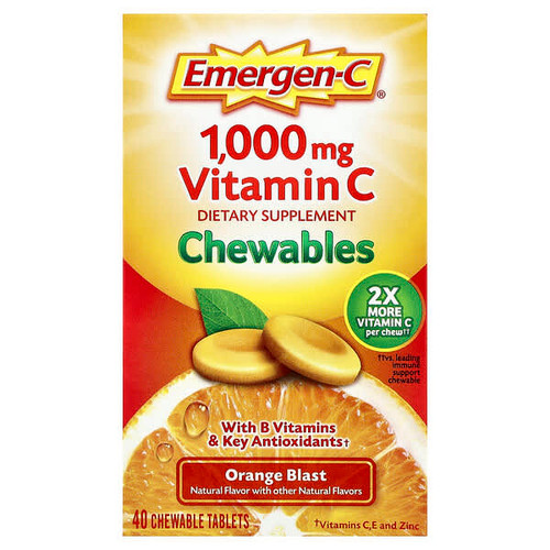 <img alt="Emergen-C, Vitamin C Chewables, Orange Blast, 40 Chewable Tablets" title="Emergen-C, Vitamin C Chewables, Orange Blast, 40 Chewable Tablets,076314324507"