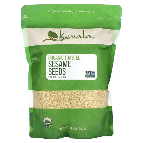 <img alt="Kevala, Organic Toasted Sesame Seeds (Hulled), 32 oz (907 g)" title="Kevala, Organic Toasted Sesame Seeds (Hulled), 32 oz (907 g),816536012451"
