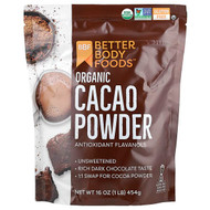 <img alt="BetterBody Foods, Organic Cacao Powder, 16 oz (454 g)" title="BetterBody Foods, Organic Cacao Powder, 16 oz (454 g),897922002928"