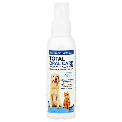<img alt="VetSmart Formulas, Total Oral Care Spray with Aloe Vera, Dogs and Cats, 4 fl oz (118 ml)" title="VetSmart Formulas, Total Oral Care Spray with Aloe Vera, Dogs and Cats, 4 fl oz (118 ml),696302393744"