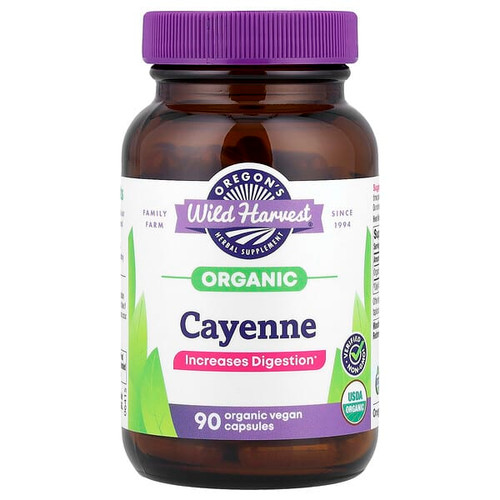 <img alt="Oregons Wild Harvest, Organic Cayenne, 90 Organic Vegan Capsules (500 mg per Capsule)" title="Oregons Wild Harvest, Organic Cayenne, 90 Organic Vegan Capsules (500 mg per Capsule),706195000701"