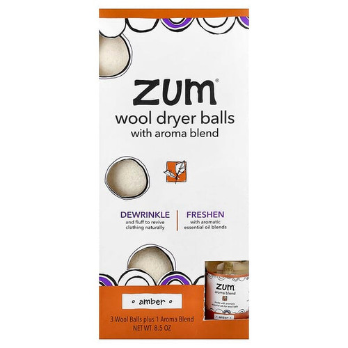 <img alt="ZUM, Wool Dryer Balls with Aroma Blend, Amber, 3 Wool Balls Plus 1 Aroma Blend, 8.5 oz" title="ZUM, Wool Dryer Balls with Aroma Blend, Amber, 3 Wool Balls Plus 1 Aroma Blend, 8.5 oz,663204353077"