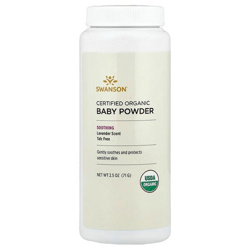<img alt="Swanson Vitamins, Certified Organic Baby Powder, Lavender, 2.5 oz (71 g)" title="Swanson Vitamins, Certified Organic Baby Powder, Lavender, 2.5 oz (71 g),087614116792"