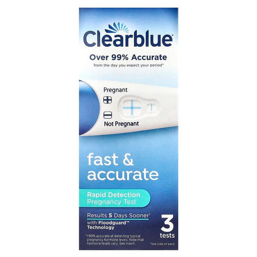 <img alt="Clearblue, Fast & Accurate, Rapid Detection Pregnancy Test, 3 Tests" title="Clearblue, Fast & Accurate, Rapid Detection Pregnancy Test, 3 Tests,633472222788"