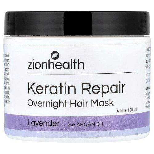 <img alt="Zion Health, Keratin Repair Overnight Hair Mask, Lavender, 4 fl oz (120 ml)" title="Zion Health, Keratin Repair Overnight Hair Mask, Lavender, 4 fl oz (120 ml),093141102603"