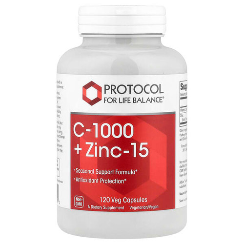 <img alt="Protocol for Life Balance, C-1000 + Zinc-15, 120 Veg Capsules" title="Protocol for Life Balance, C-1000 + Zinc-15, 120 Veg Capsules,707359111202"