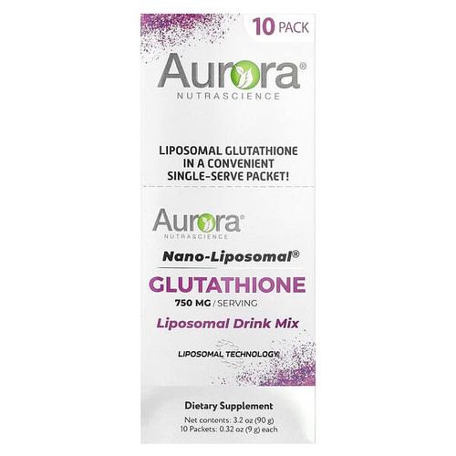 <img alt="Aurora Nutrascience, Nano-Liposomal, Glutathione, Liposomal Drink Mix, 10 Packets, 0.32 oz (9 g) Each" title="Aurora Nutrascience, Nano-Liposomal, Glutathione, Liposomal Drink Mix, 10 Packets, 0.32 oz (9 g) Each,628504648834"