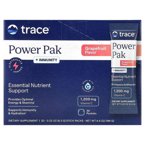 <img alt="Trace, PowerPak + Immunity, Grapefruit, 30 Stick Packs, 0.22 oz (6.2 g) Each" title="Trace, PowerPak + Immunity, Grapefruit, 30 Stick Packs, 0.22 oz (6.2 g) Each,878941007132"