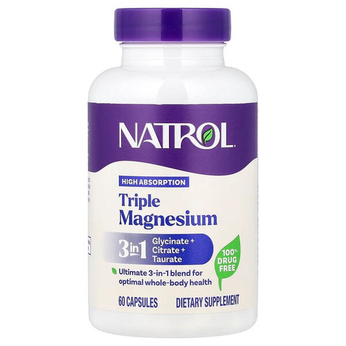 <img alt="Natrol, Triple Magnesium, 60 Capsules" title="Natrol, Triple Magnesium, 60 Capsules,047469085537"