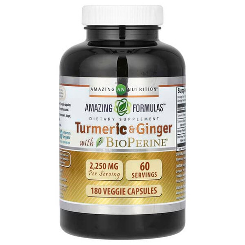 <img alt="Amazing Nutrition, Turmeric & Ginger with BioPerine, 180 Veggie Capsules" title="Amazing Nutrition, Turmeric & Ginger with BioPerine, 180 Veggie Capsules,819209021637"