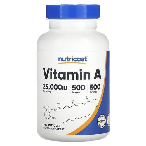 <img alt="Nutricost, Vitamin A, 25,000 IU, 500 Softgels" title="Nutricost, Vitamin A, 25,000 IU, 500 Softgels,810014674810"